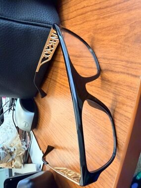 Versace Black Frames with Gold Temple Accents